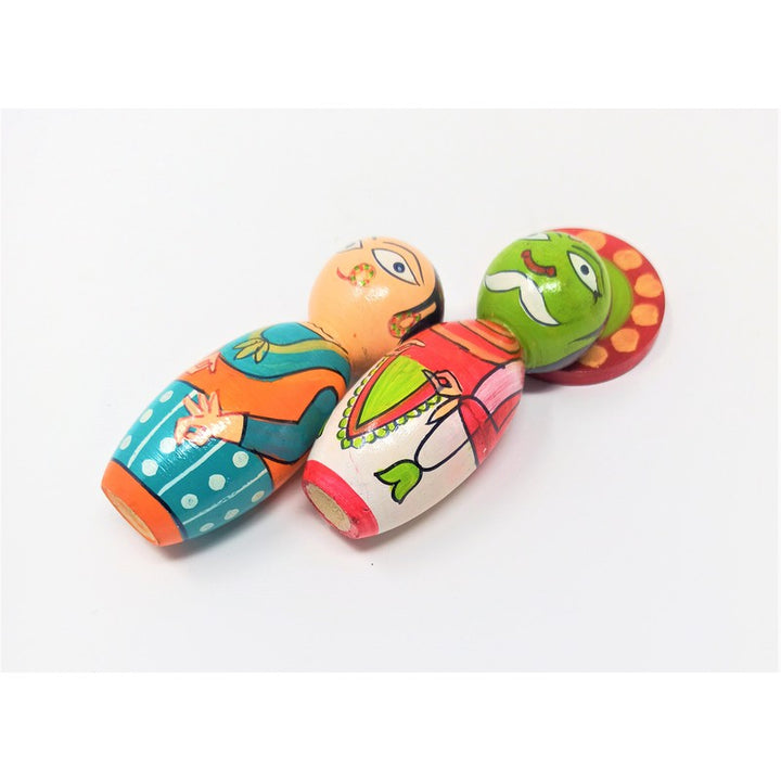 Wooden Toy Pretend Play Kathakali Peg Dolls