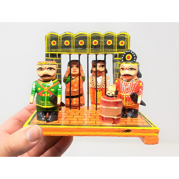 Vasudev & Devaki in Jail Pretend Play Story Telling Set ( Wooden )