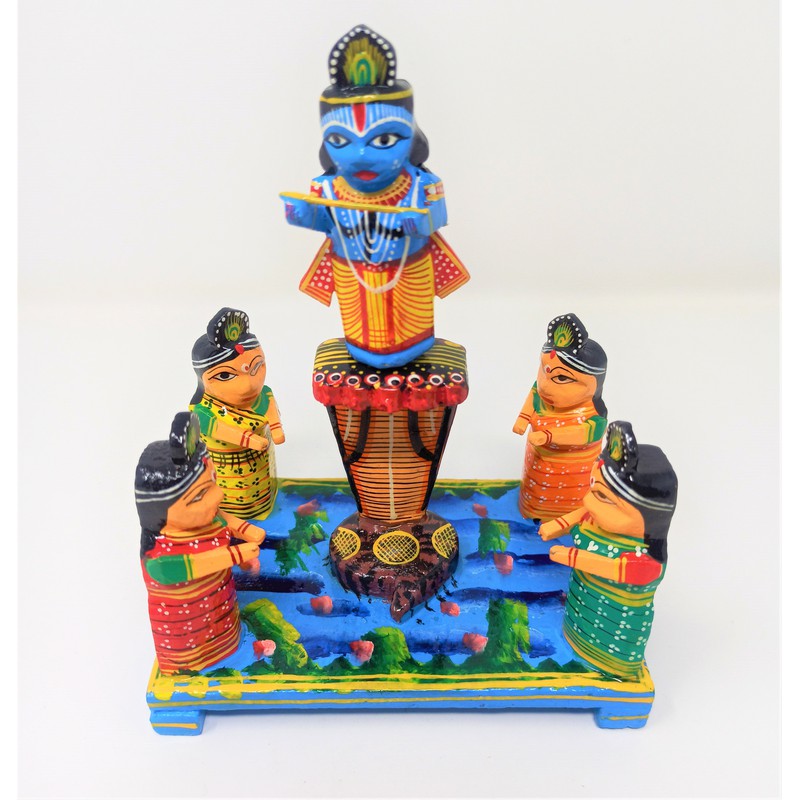 Shri Krishna Kaaliya Naag Leela Pretend Play Story Telling Set ( Wooden )