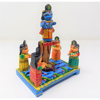 Shri Krishna Kaaliya Naag Leela Pretend Play Story Telling Set ( Wooden )