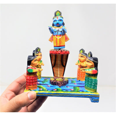 Shri Krishna Kaaliya Naag Leela Pretend Play Story Telling Set ( Wooden )