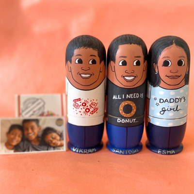 Personalised Wooden Companion Dolls (Set of 3) - COD Not Available