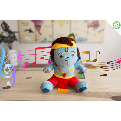 Personalised Baby Krishna (Medium 11 inch) Mantra Singing Plush Toy (COD Not Available)