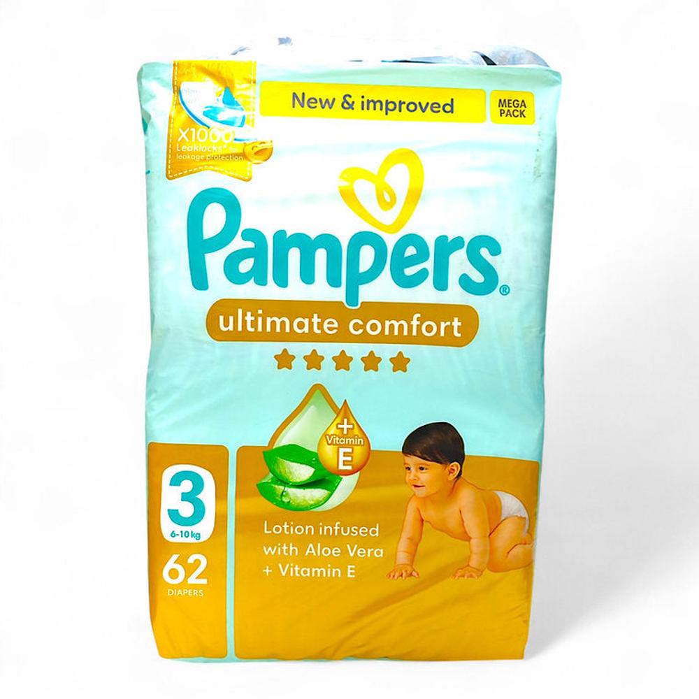 Pampers (Size-3) Ultimate Comfort Diapers | 62 Pieces | 6-10 kgs