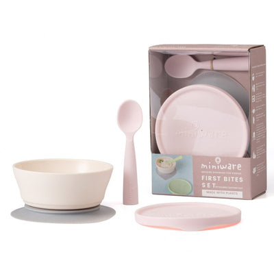 First Bite Suction Bowl With Spoon Feeding Set (Vanilla & Cotton Candy)
