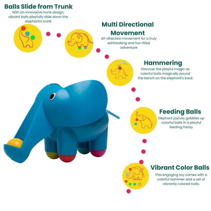 Gentle Giant: Cute Elephant Hammering bench with Multiple Learning activities