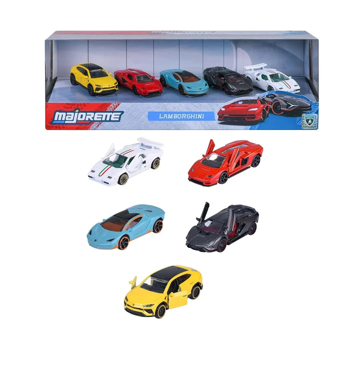 Original Licensed Majorette Set of 5 Lamborghini Cars - Lamborghini Urus, Lamborghini Countach LPI 800-4, Lamborghini Centenario, Lamborghini Sian FKP 37, Lamborghini Countach LP400