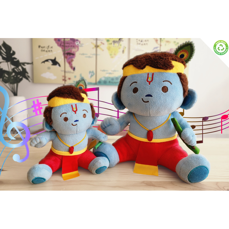 Personalised Baby Krishna (Medium 11 inch) Mantra Singing Plush Toy (COD Not Available)