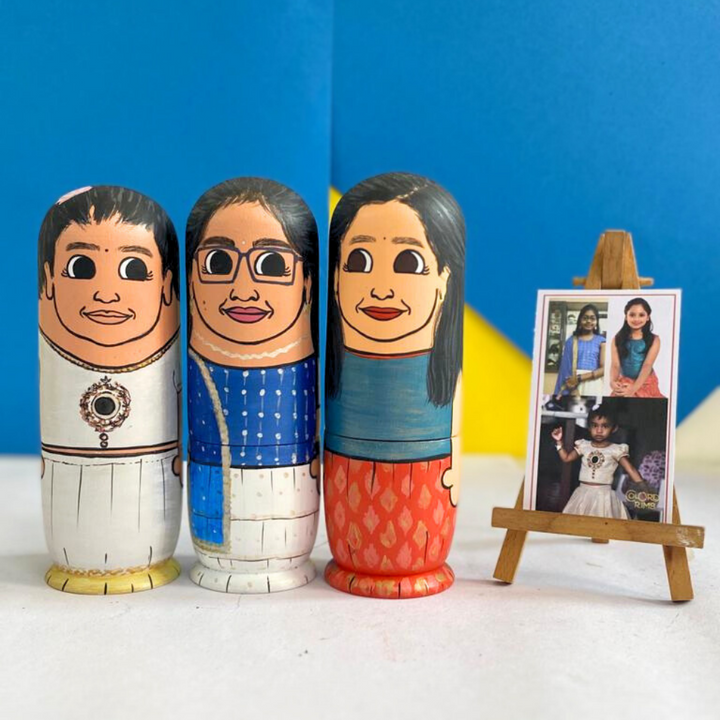 Personalised Wooden Companion Dolls (Set of 3) - COD Not Available