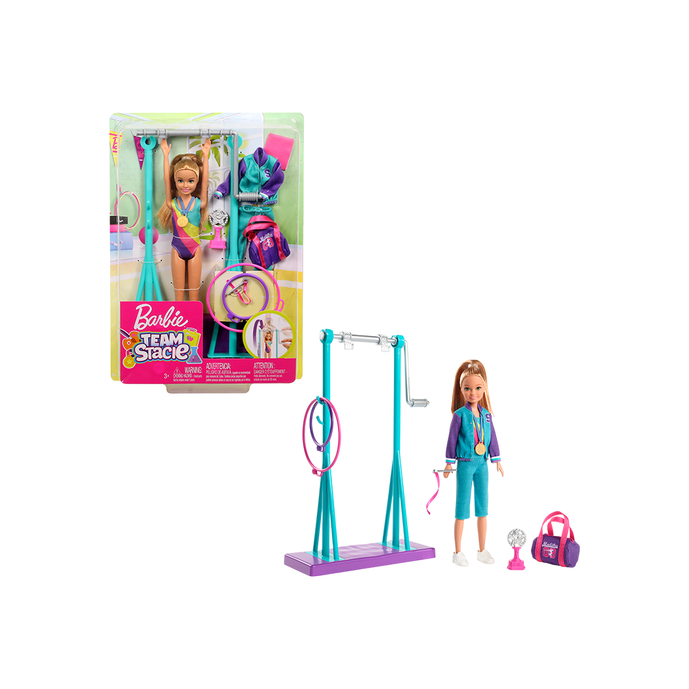 Mattel Original Licensed Barbie Team Stacie Gymnastics Doll with Accessories Playset