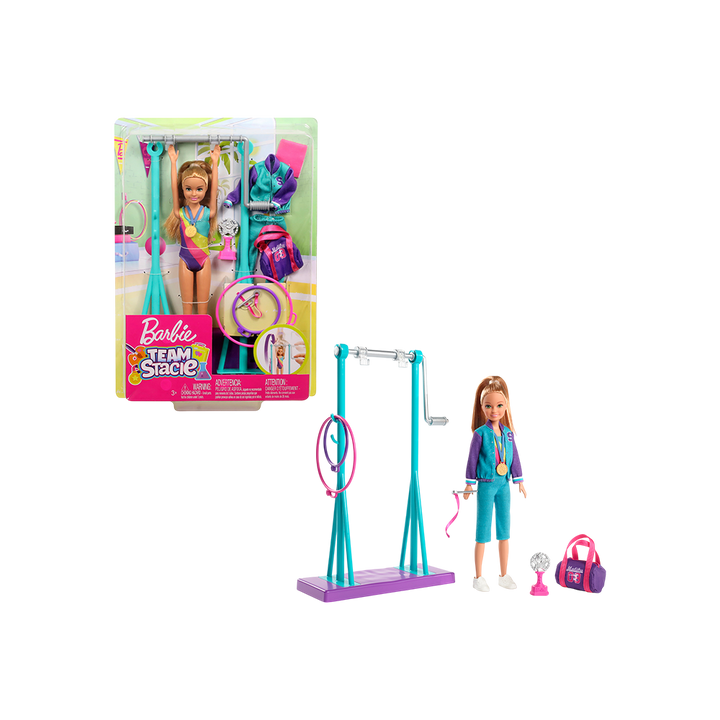 Mattel Original Licensed Barbie Team Stacie Gymnastics Doll with Accessories Playset