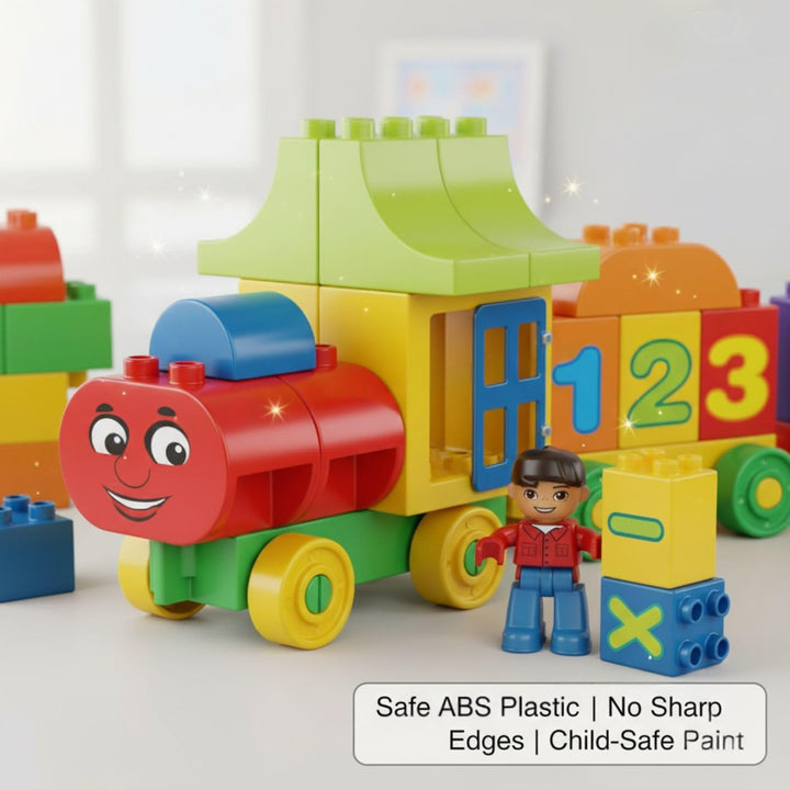 FunBlast 50 Pieces Train Building Blocks Vehicle Toy