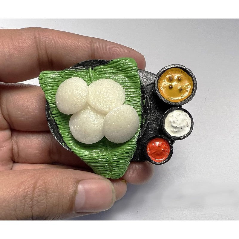 idli (South Indian Food) Miniature Food 3D Fridge Magnet