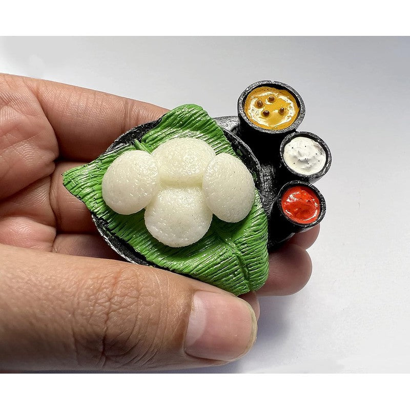 idli (South Indian Food) Miniature Food 3D Fridge Magnet