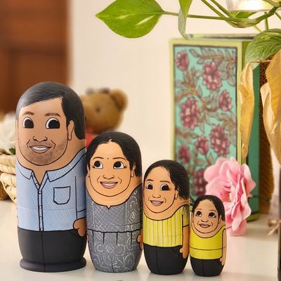 Personalised Wooden Nesting Dolls (Set of 4) - COD Not Available