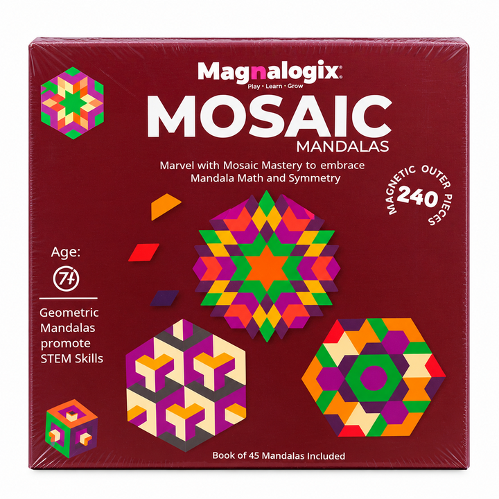 Toykraft Mandala Magnetics Mosaic Kit | Mindful Pattern Play & Symmetry Building | Creative Return Gift