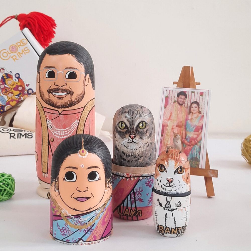 Personalised Wooden Nesting Dolls (Set of 4) - COD Not Available