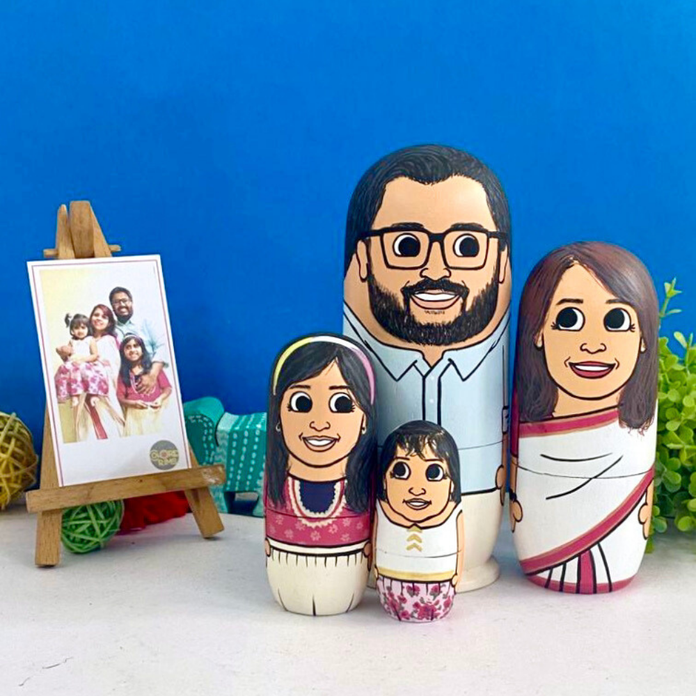 Personalised Wooden Nesting Dolls (Set of 4) - COD Not Available