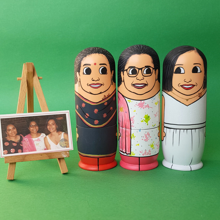 Personalised Wooden Companion Dolls (Set of 3) - COD Not Available