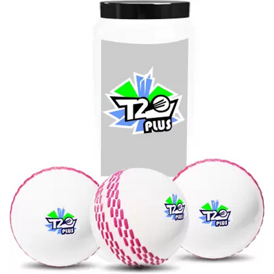 T-20 Plus Practice Cricket Wind Balls (Pack of 3, White) | 3+ Years