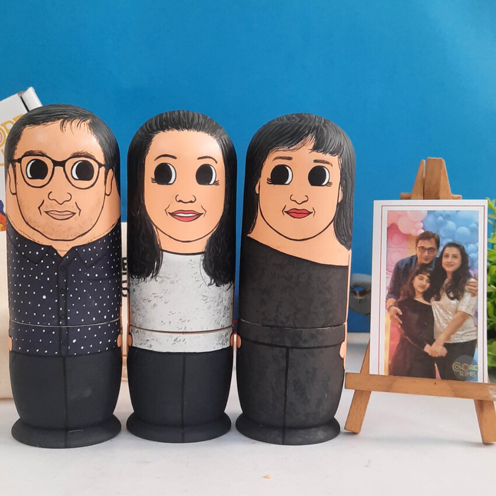 Personalised Wooden Companion Dolls (Set of 3) - COD Not Available