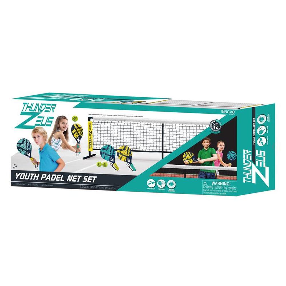 Innov8 Youth Padel Net Set with Premium Net, Lightweight Rackets & Rubber Balls (5-12 Years)