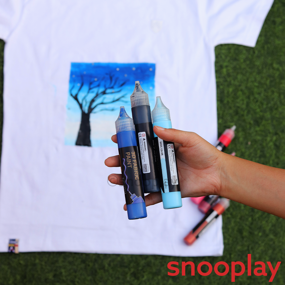 3D Fabric Paint - 24 Colours & 3 Brushes (6-10 Years)