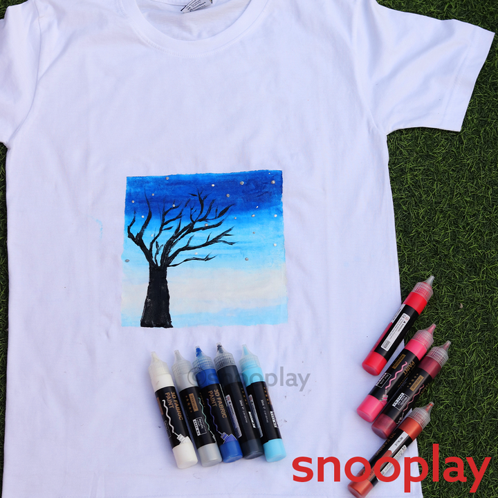 3D Fabric Paint - 24 Colours & 3 Brushes (6-10 Years)