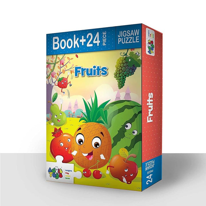 Fruits Jigsaw Puzzles for Kids  - (24 Piece + Educational Fun Fact Book Inside)