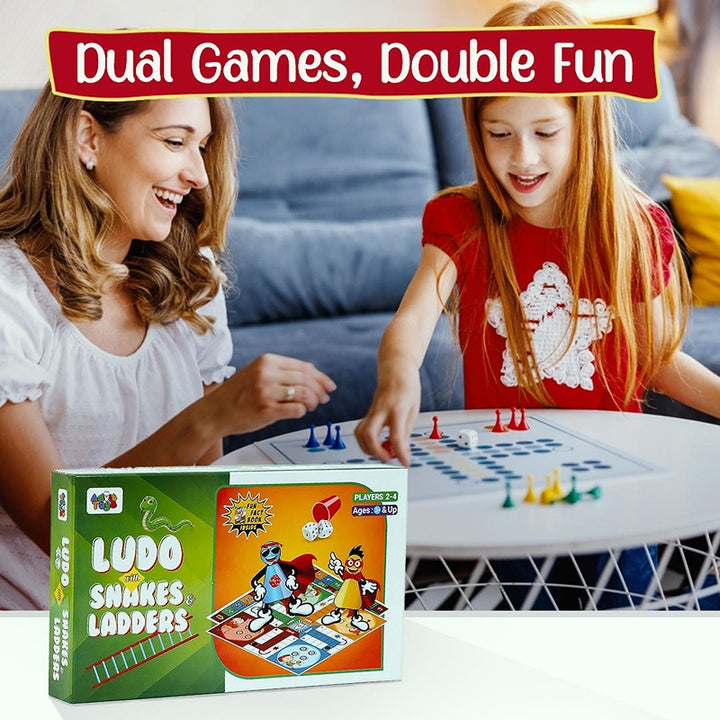 Ludo with Snakes & Ladders - (Educational Fun Fact Book Inside)