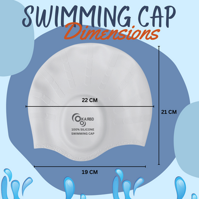 Ear Cover Hair Protection Silicone Swimming Cap Universal Size | Greyish Silver