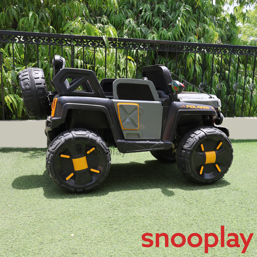 Don't Cry Toys Parental & Self Control | Battery Polrris Ride-On Jeep | Honk, Music, Light, Bluetooth Connectivity (1.5-8 Years)