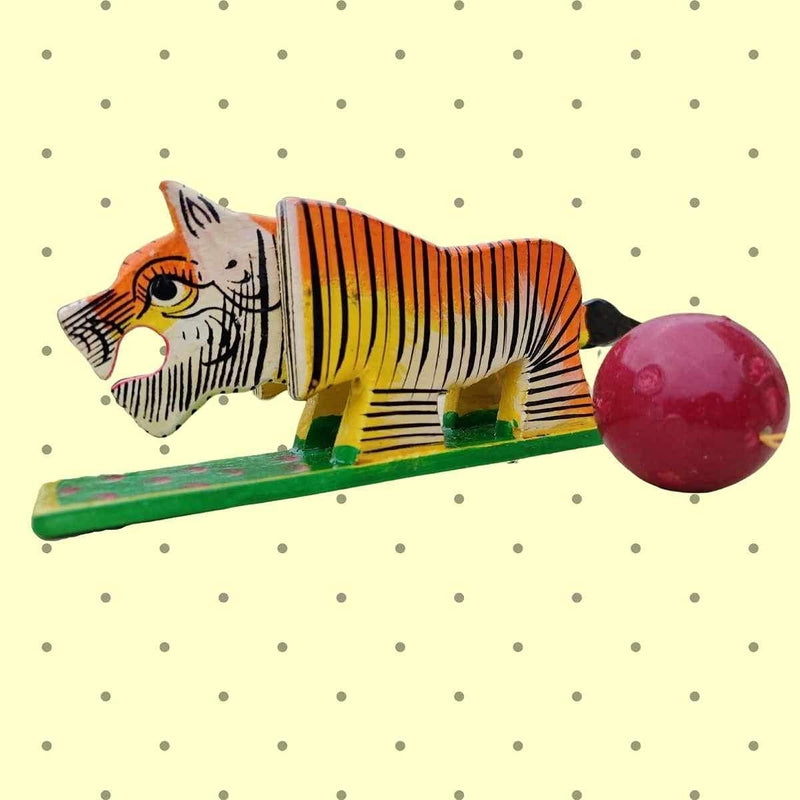 Moving Tiger Handcrafted Wooden Mechanical Toy