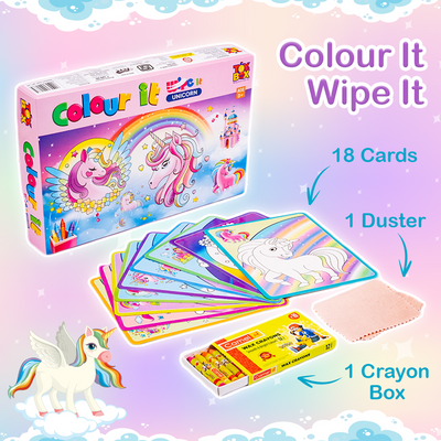 Return Gifts (Pack of 3,5,12) Colour It - Wipe It Unicorn