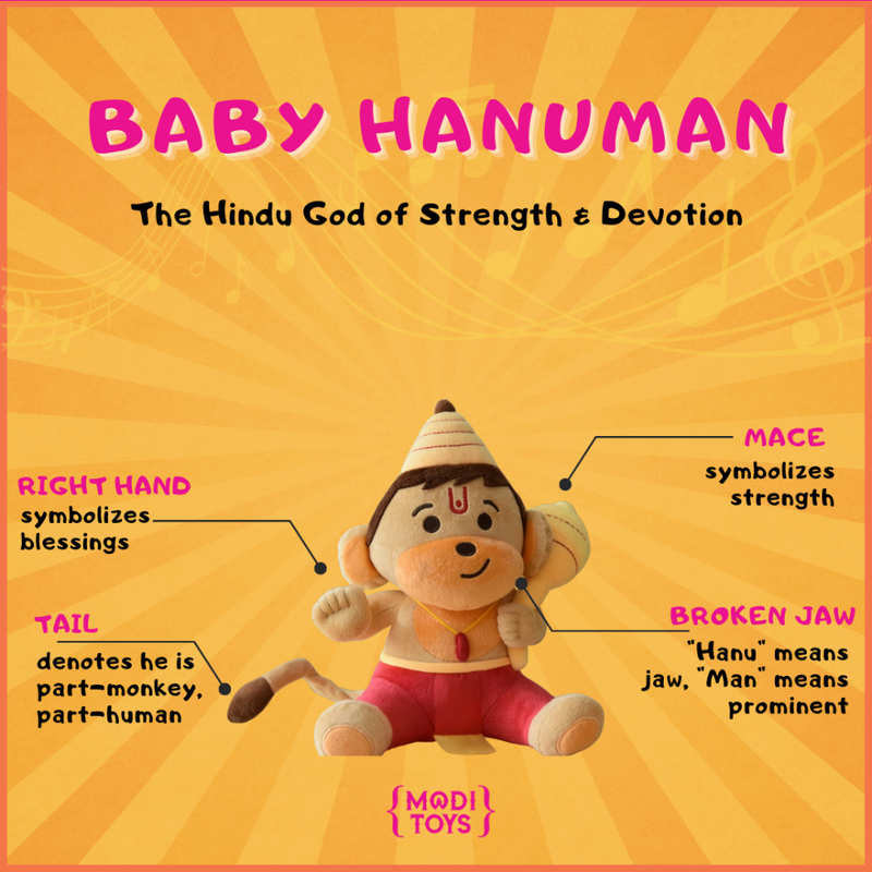 Personalised Baby Hanuman (Medium 11 Inch) Mantra Singing Plush Toy (COD Not Available)