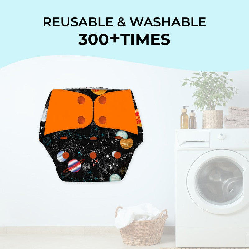 Pack -2 Regular Diaper Freesize Reusable, Waterproof & Washable Cloth Diapers (Fits babies 5-17kgs)