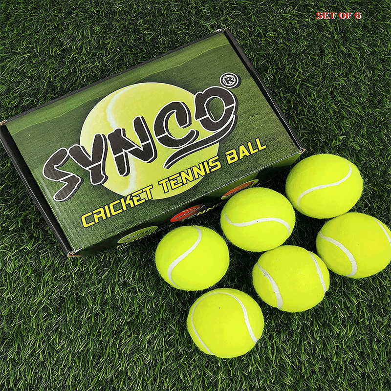 Neon Colored Cricket Tennis Balls (Set of 6)