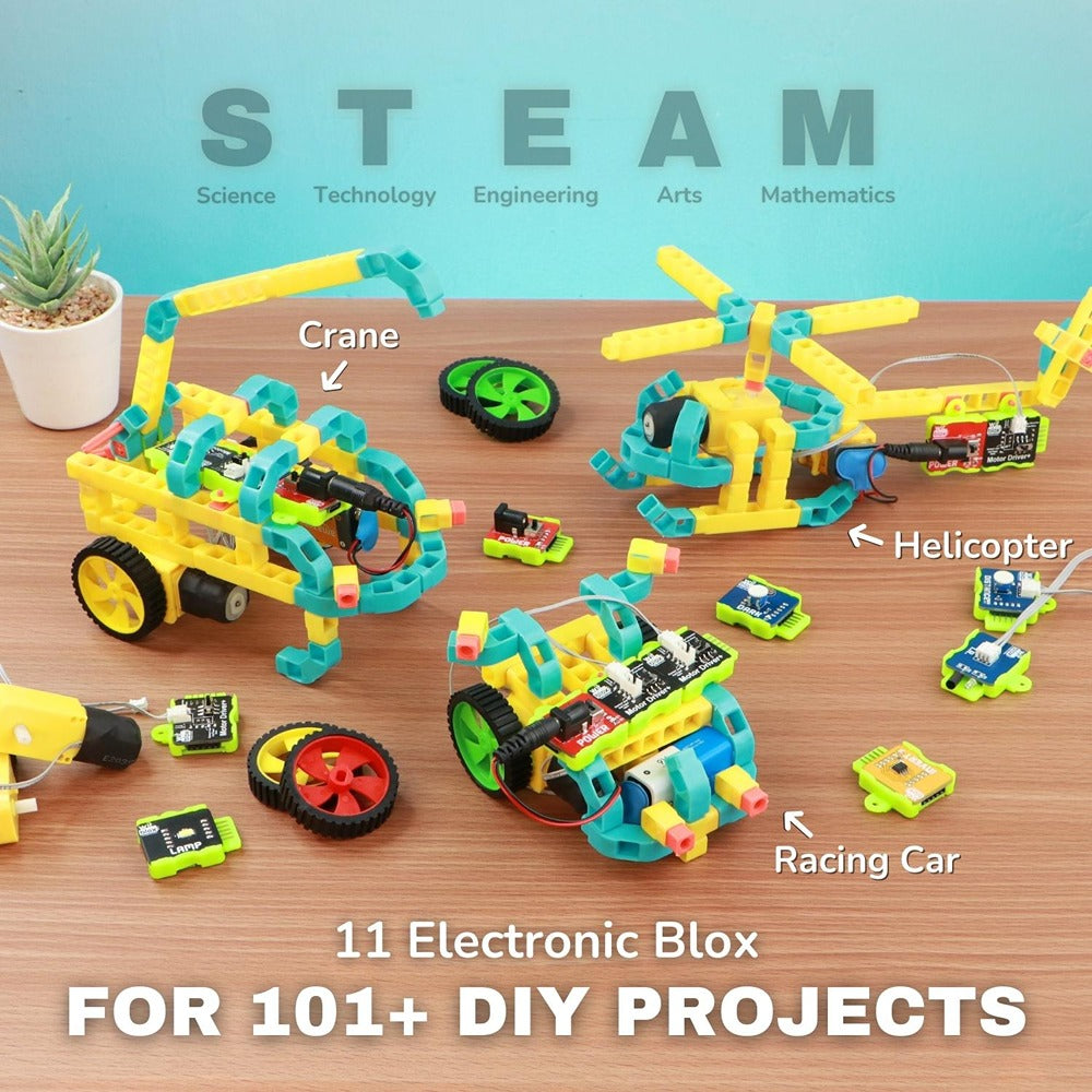 Robotics Mega kit for 101 DIY Projects ||  Plug & Fit Modular Electronics Circuits || Compatible with Arduino