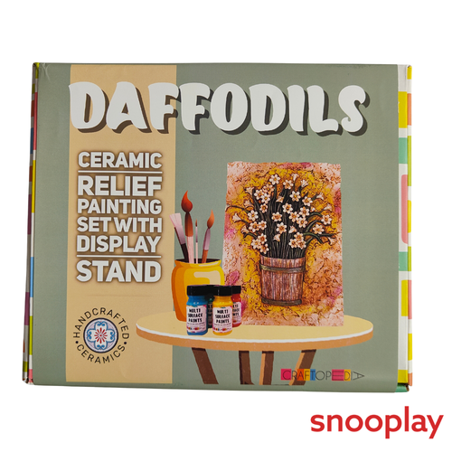 Craftopedia DIY Ceramic Relief Painting - Daffodils (6-10 Years)