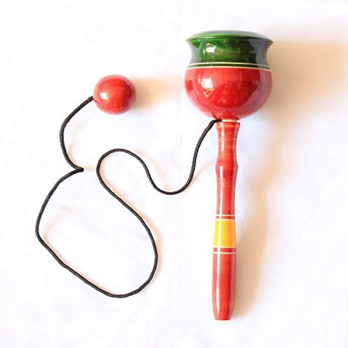 Wooden Cup and Ball Balancing String Game (Assorted Colours)