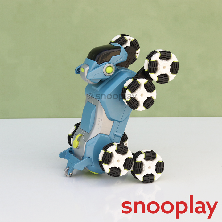 Lunar Pioneer 8 Wheel Remote Control Stunt Robot Dog - Spray, Music & Lights | 2.4GHz 360° Spin Action Toy (6-12 Years)