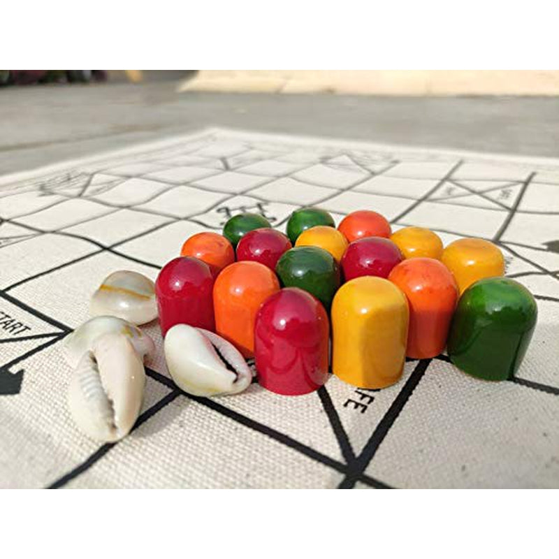 Ludo Indian Traditional Board Game - 34 x 34 Cms (Ashta Chamma | Chowka Bara | Taayam | Katta Mane)