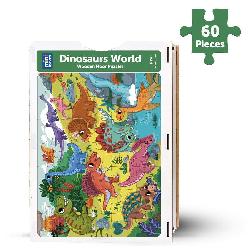 Dinosaurs World (60 Piece  Puzzle with Booster Cards)