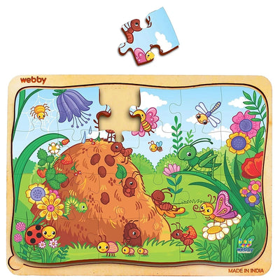 Colourful Bugs Wooden Jigsaw Puzzle, 24pcs