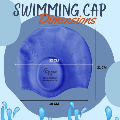 Ear Cover Hair Protection Silicone Swimming Cap Universal Size | Dark Blue