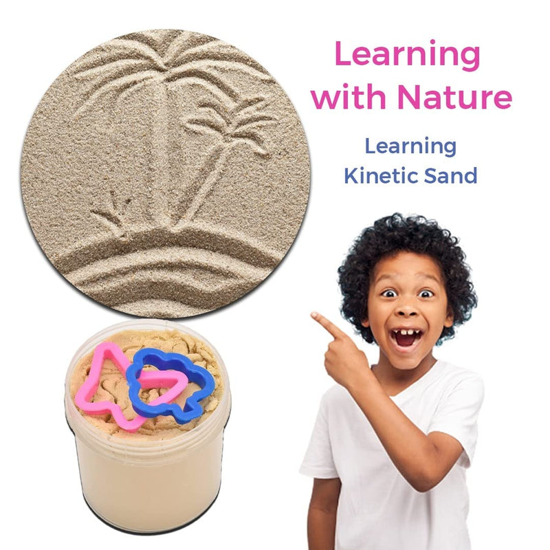 Learnings Kinetic Sand Activity Play Set Natural Kinetic Sand Play Set Beach Kit for Kids, Craft Art Soft Sand Clay Toys for Kids, Boys & Girls with Mould Toys