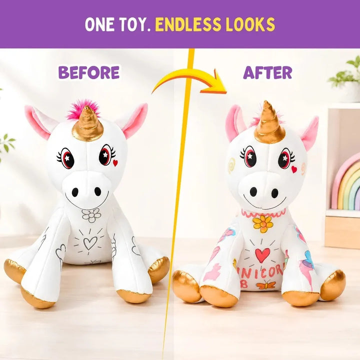 PepPlay Redoobles Doodle Unicorn | Wash, Colour & Reuse Fun