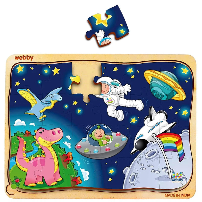 The Man In Space Wooden Jigsaw Puzzle, 24pcs