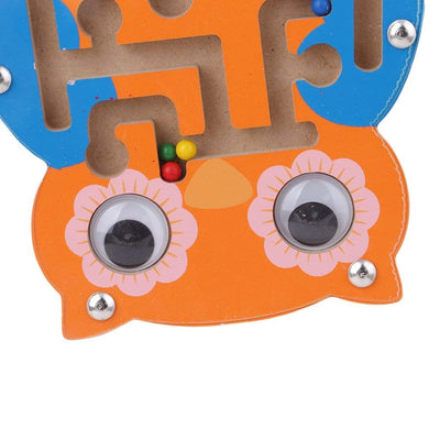 Magnetic Bead Maze Puzzle Board Game Toy - Owl