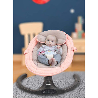 Premium Automatic Electric Baby Swing Cradle with Adjustable Swing Speed & Soothing Music | Baby Rocker with Mosquito Net, Safety Belt & Removable Baby Toys - COD Not Available